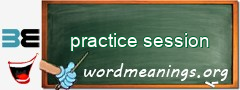 WordMeaning blackboard for practice session